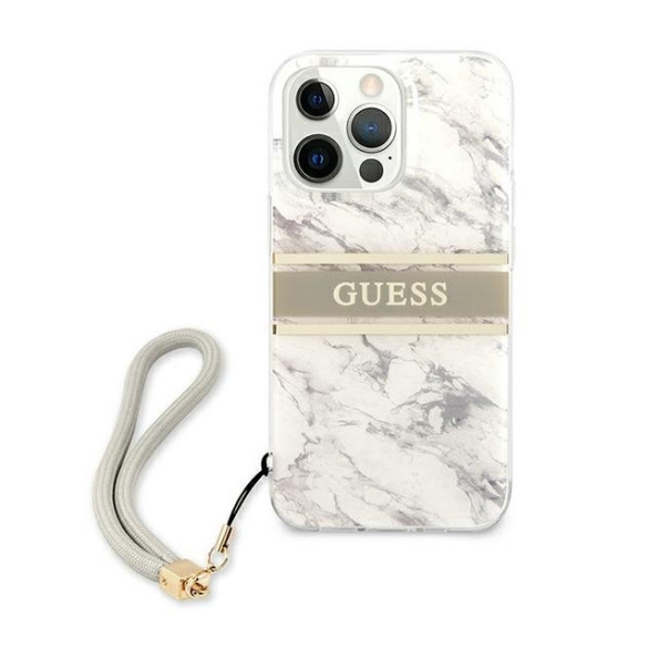 Maska za iPhone 13 Pro Max 6.7  Guess Marble Strap siva (GUHCP13XKMABGR) - 205684
