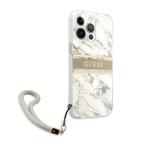 Maska za iPhone 13 Pro Max 6.7  Guess Marble Strap siva (GUHCP13XKMABGR) - 205684