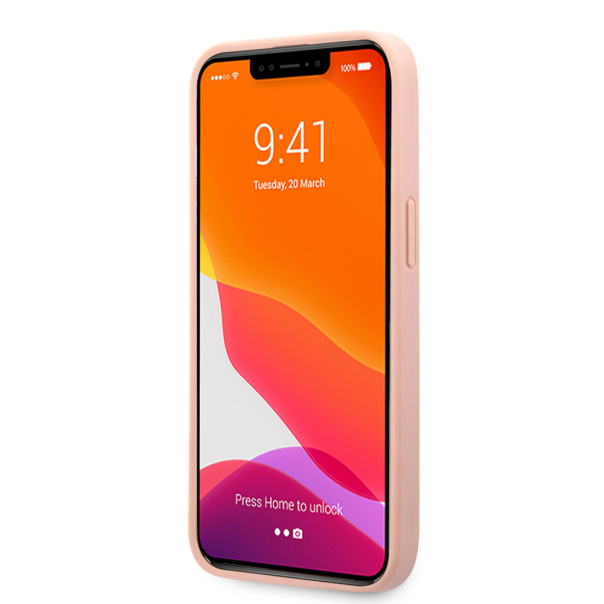 Maska za iPhone 13 Pro metal pink Guess Saffiano Big 4G - 203577