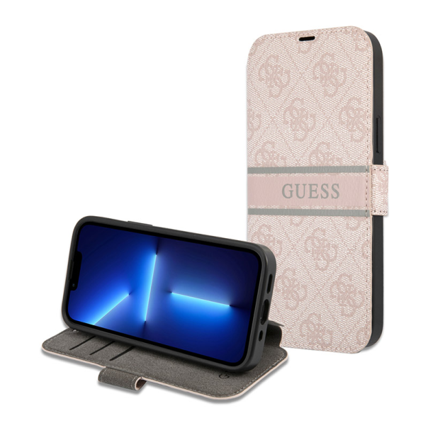 Torbica Guess Stripe Bk Pu za iPhone 13 6.1 roze (GUBKP13M4GDPI) - 203573