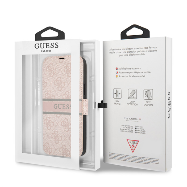 Torbica Guess Stripe Bk Pu za iPhone 13 6.1 roze (GUBKP13M4GDPI) - 203573