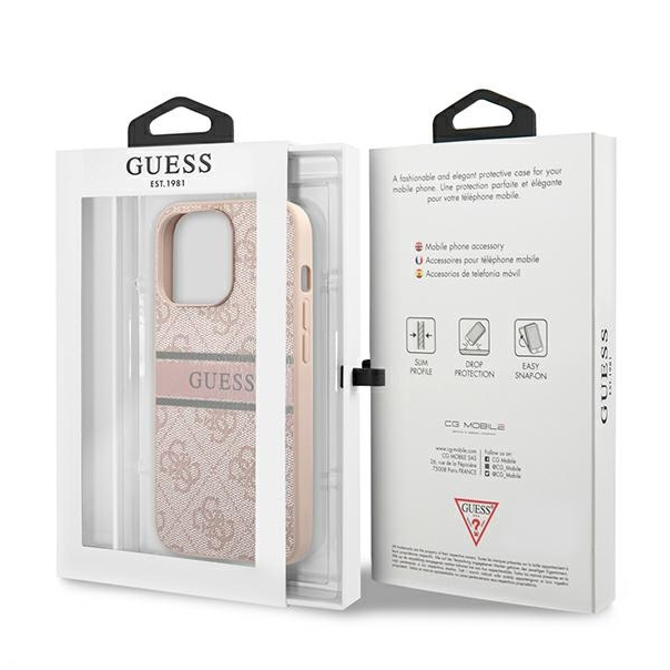 Torbica Guess Stripe za iPhone 13 Pro 6.1 roze (GUHCP13L4GDPI) - 203571