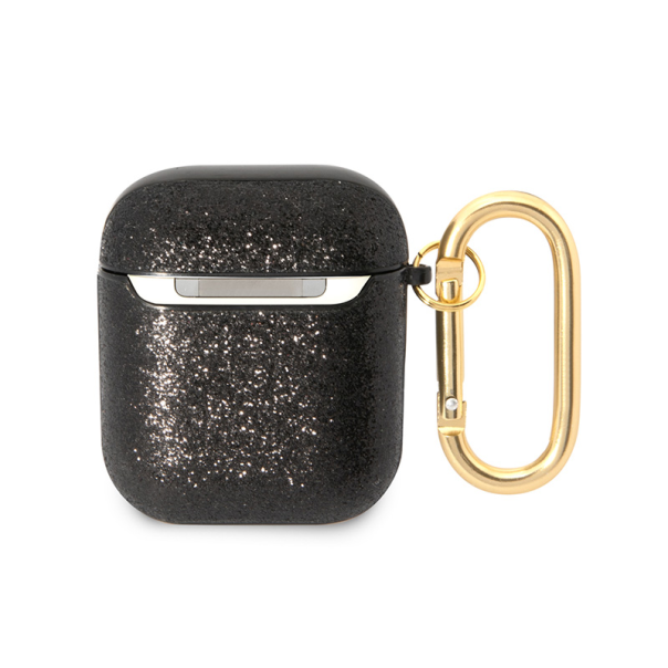 Torbica Guess za Airpods 1/2 PU Glitter Flake crna (GUA2HGGSHK) - 205388