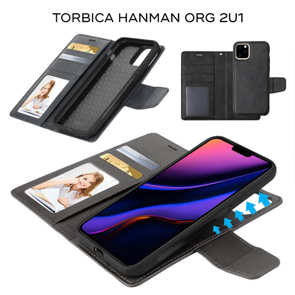 Torbica Hanman Canvas ORG 2u1 za iPhone 13 6.1 crna - 206457-1