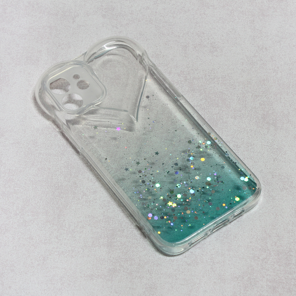 Maska za iPhone 12 6.1 Heart Glitter mint - 97554-1