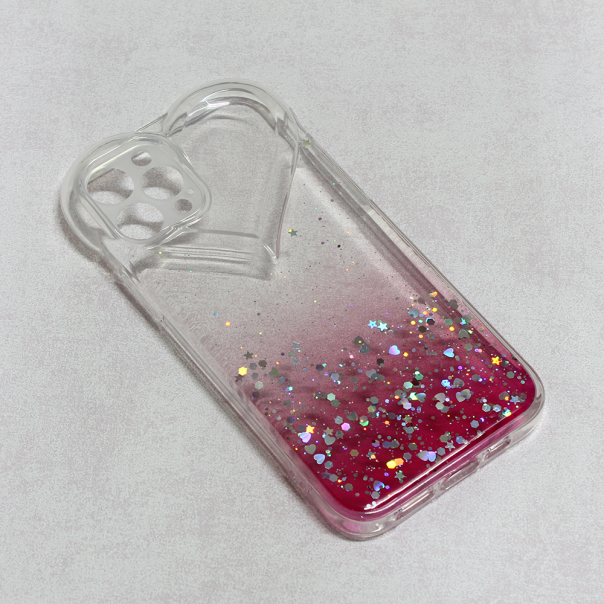 Maska za iPhone 12 Pro 6.1 Heart Glitter pink - 97555-1
