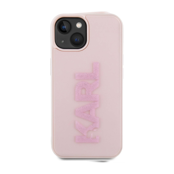 Torbica Karl Lagerfeld 3D Rubber Glitter Logo za iPhone 15 6.1 roze (KLHCP15S3DMBKCP) - 211137