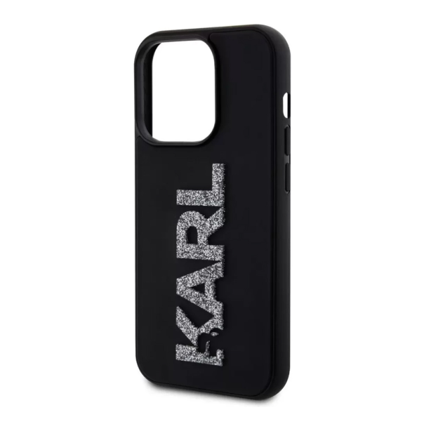 Torbica Karl Lagerfeld 3D Rubber Glitter Logo za iPhone 15 Pro Max 6.7 crna (KLHCP15X3DMBKCK) - 211140