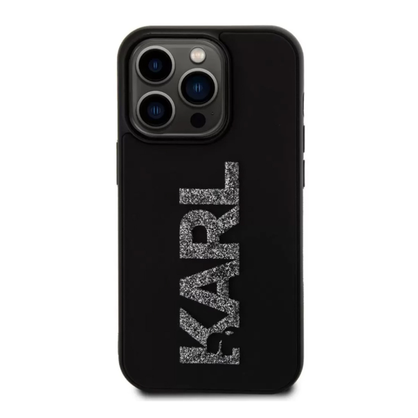 Torbica Karl Lagerfeld 3D Rubber Glitter Logo za iPhone 15 Pro Max 6.7 crna (KLHCP15X3DMBKCK) - 211140