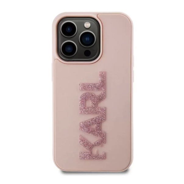 Torbica Karl Lagerfeld 3D Rubber Glitter Logo za iPhone 15 Pro Max 6.7 roze (KLHCP15X3DMBKCP) - 211139