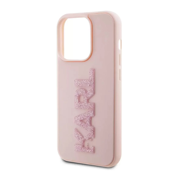Torbica Karl Lagerfeld 3D Rubber Glitter Logo za iPhone 15 Pro Max 6.7 roze (KLHCP15X3DMBKCP) - 211139