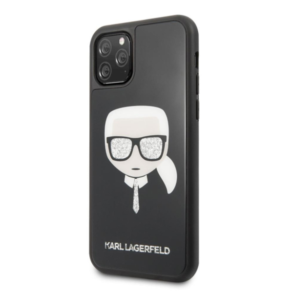 Maska za iPhone 11 Pro Max 6.5 Karl Lagerfeld Double Layers Glitter crna ( KLHCN65DLHBK) - 205336