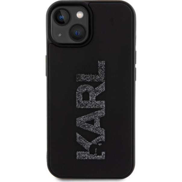 Maska za iPhone 15 6.1 Karl Lagerfeld Hc 3D Logo Glitter crna (KLHCP15S3DMBKCK) - 210405