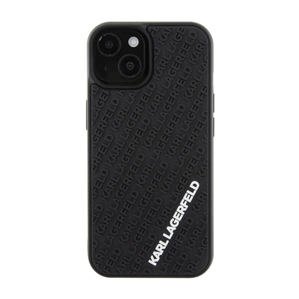 Maska za iPhone 15 6.1 Karl Lagerfeld Hc 3D Multi Logo crna (KLHCP15S3DMKRLK) - 210402