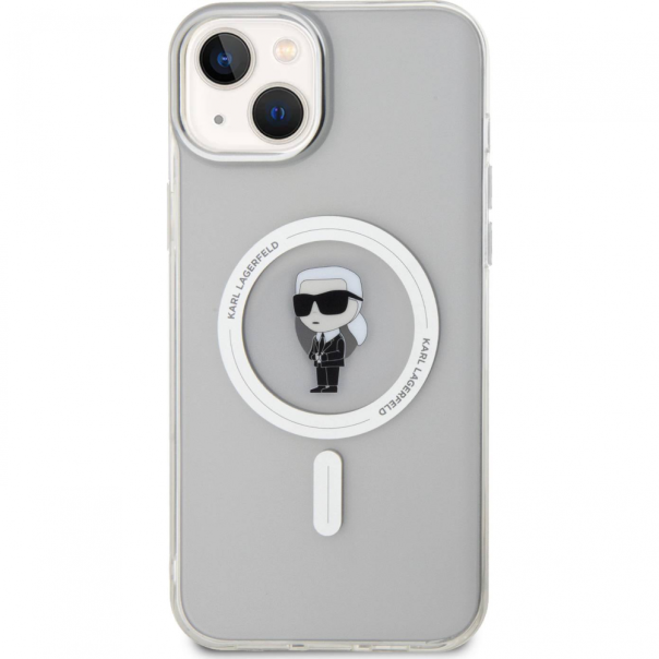 Maska za iPhone 15 6.1 transparent (KLHMP15SHFCKNOT) Karl Lagerfeld Hc Magsafe IML Ikonik - 210410