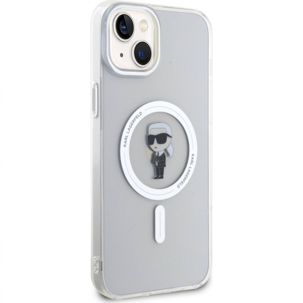 Maska za iPhone 15 6.1 transparent (KLHMP15SHFCKNOT) Karl Lagerfeld Hc Magsafe IML Ikonik - 210410