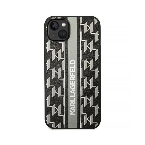 Maska za iPhone 14 6.1 Karl Lagerfeld Hc Monogram stripe siva (KLHCP14SPGKLSKG) - 205301