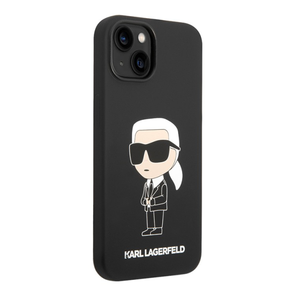 Maska za iPhone 15 6.1 Karl Lagerfeld Hc Silicone NFT Ikonik crna (KLHCP15SSNIKBCK) - 210415