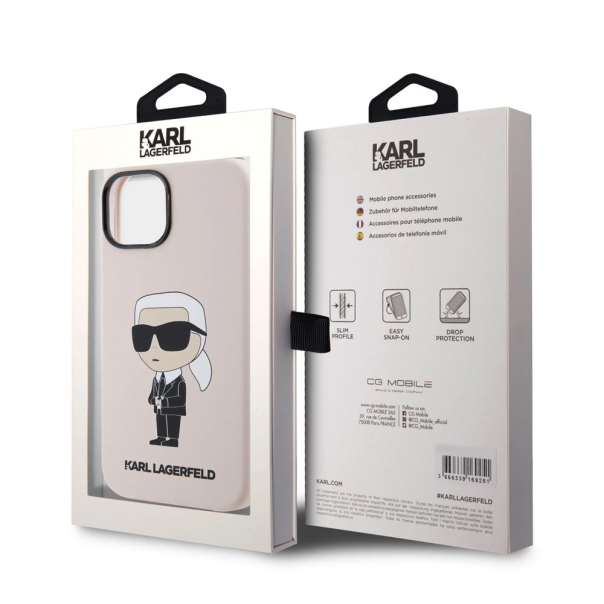 Torbica Karl Lagerfeld Hc Silicone NFT Ikonik za iPhone 15 6.1 roze (KLHCP15SSNIKBCP) - 211143