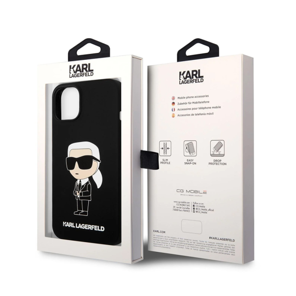 Torbica Karl Lagerfeld Hc Silicone NFT Ikonik za iPhone 15 Plus 6.7 crna (KLHCP15MSNIKBCK) - 211141