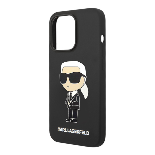 Maska za iPhone 15 Pro 6.1 Karl Lagerfeld Hc Silicone NFT Ikonik crna (KLHCP15LSNIKBCK) - 210416