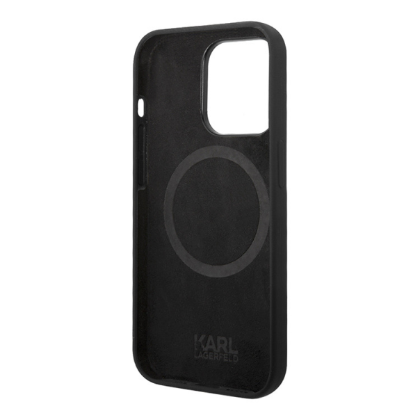 Maska za iPhone 15 Pro 6.1 Karl Lagerfeld Hc Silicone NFT Ikonik crna (KLHCP15LSNIKBCK) - 210416