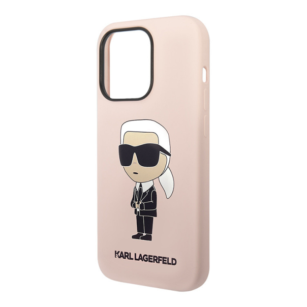 Maska za iPhone 15 Pro 6.1 Karl Lagerfeld Hc Silicone NFT Ikonik roze (KLHCP15LSNIKBCP) - 210417