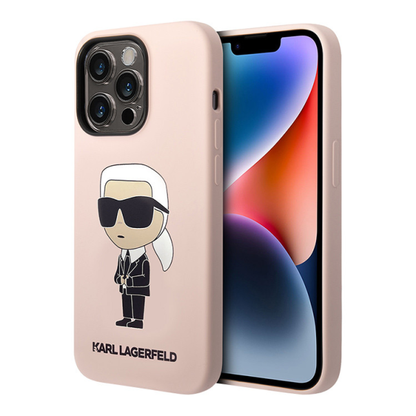 Maska za iPhone 15 Pro Max 6.7 Karl Lagerfeld Hc Silicone NFT Ikonik roze (KLHCP15XSNIKBCP) - 210418