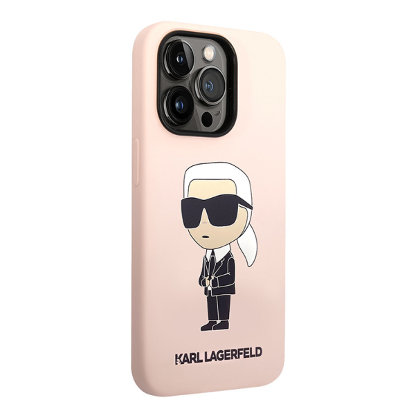 Maska za iPhone 15 Pro Max 6.7 Karl Lagerfeld Hc Silicone NFT Ikonik roze (KLHCP15XSNIKBCP) - 210418