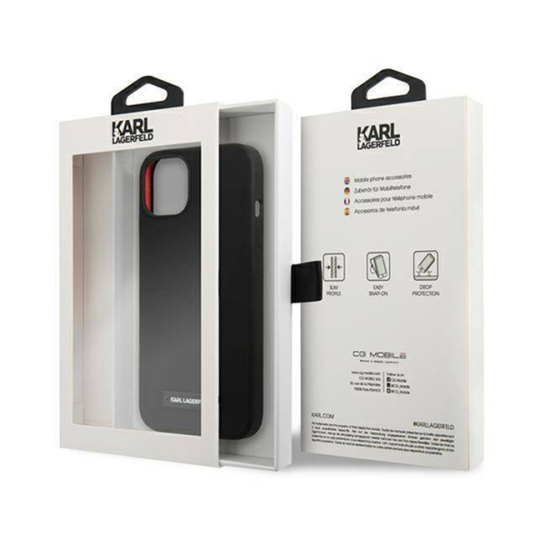 Maska za iPhone 13 6.1 Karl Lagerfeld Hc Silicone Plaque crna (KLHCP13MSLMP1K) - 205323-1