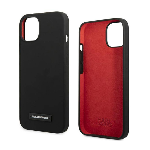 Maska za iPhone 13 6.1 Karl Lagerfeld Hc Silicone Plaque crna (KLHCP13MSLMP1K) - 205323-1