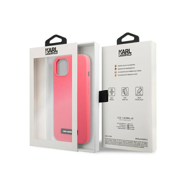 Maska za iPhone 13 6.1 Karl Lagerfeld Hc Silicone Plaque pink (KLHCP13MSLMP1PI) - 205325