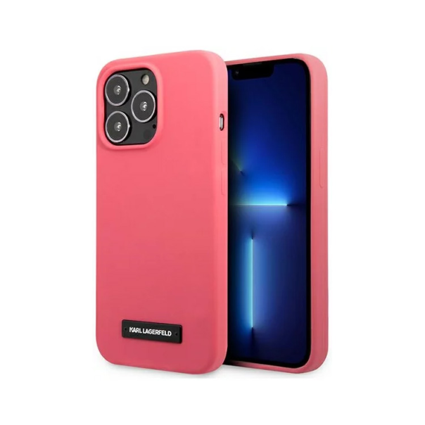 Maska za iPhone 13 Pro 6.1 Karl Lagerfeld Hc Silicone Plaque pink (KLHCP13LSLMP1PI) - 205326