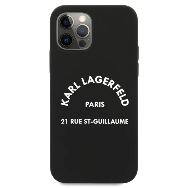 Maska za iPhone 12/12 Pro 6.1 Karl Lagerfeld Hc Silicone RSG crna (KLHCP12MSLSGRBK) - 205332