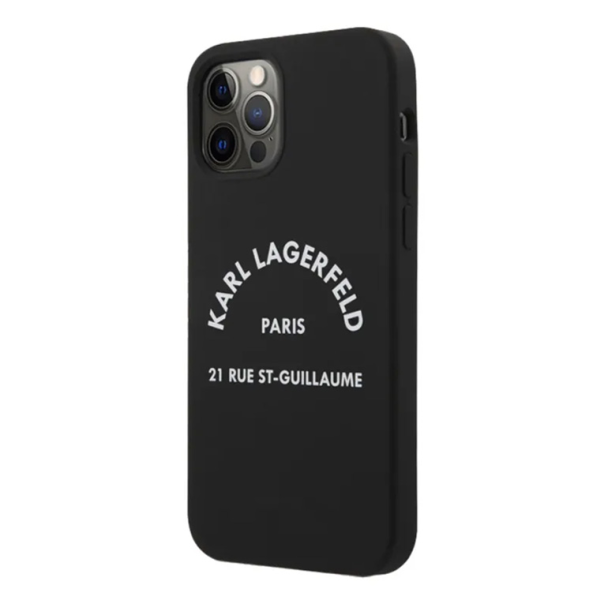 Maska za iPhone 12/12 Pro 6.1 Karl Lagerfeld Hc Silicone RSG crna (KLHCP12MSLSGRBK) - 205332