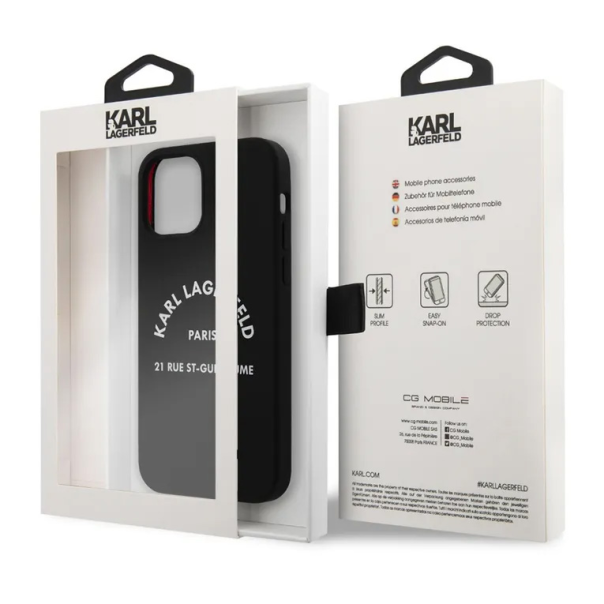 Maska za iPhone 12/12 Pro 6.1 Karl Lagerfeld Hc Silicone RSG crna (KLHCP12MSLSGRBK) - 205332