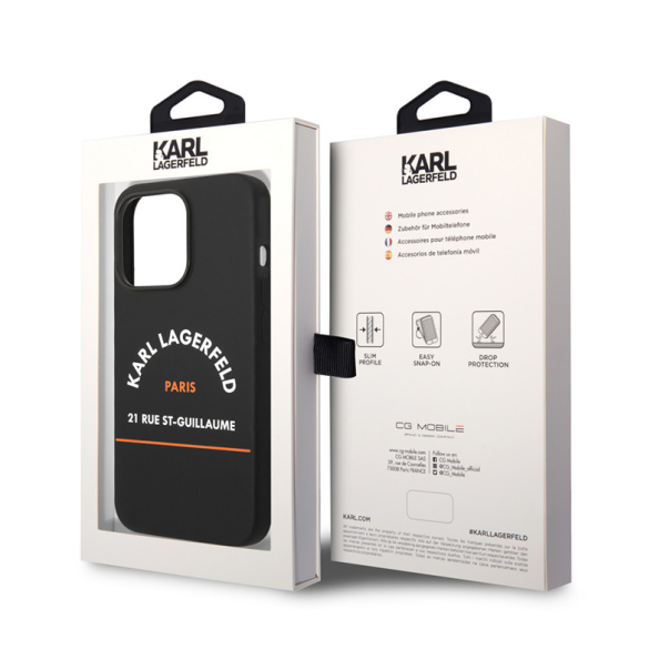 Maska za iPhone 14 Pro 6.1 Karl Lagerfeld Hc Silicone RSG crna (KLHCP14LSRSGHLK) - 205315