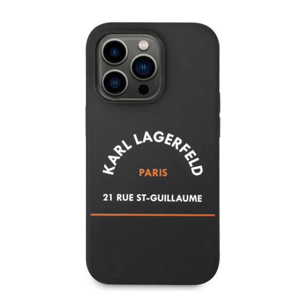 Maska za iPhone 14 Pro 6.1 Karl Lagerfeld Hc Silicone RSG crna (KLHCP14LSRSGHLK) - 205315