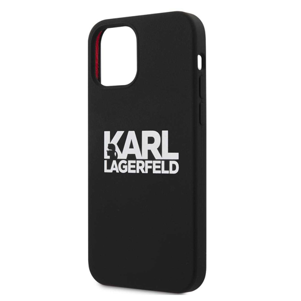 Maska za iPhone 12 Pro Max 6.7 Karl Lagerfeld Hc Silikone Stack Logo crna (KLHCP12LSLKLRBK) - 205333