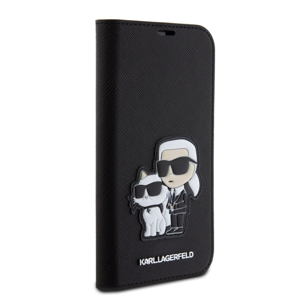 Maska za iPhone 15 Pro 6.1 crna(KLBKP15LSANKCPK) Karl Lagerfeld Saffiano BP Nft Karl&Choupette - 210448