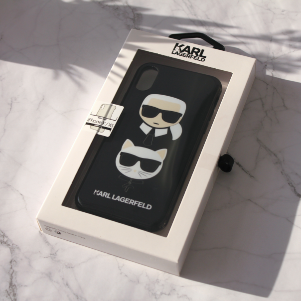 Maska za iPhone X/XS Karl Lagerfeld TPU Choupette crna (KLHCPXTPUKICKC) - 205343
