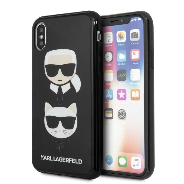 Maska za iPhone X/XS Karl Lagerfeld TPU Choupette crna (KLHCPXTPUKICKC) - 205343
