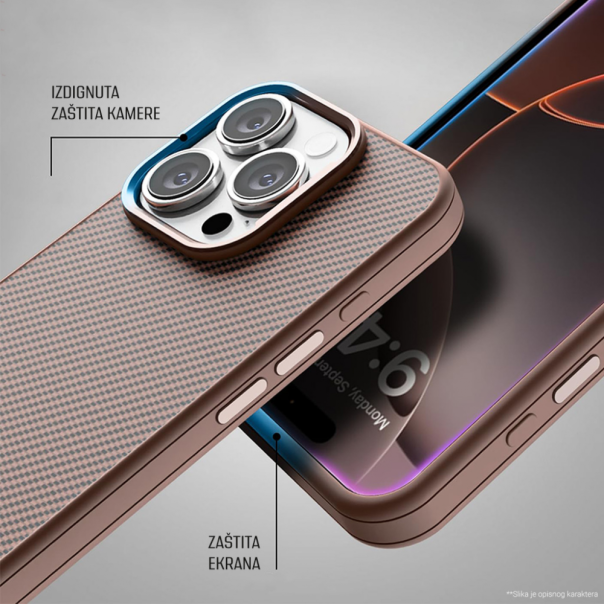 Torbica Magsafe Kevlar za iPhone 15 6.1 braon - 220718