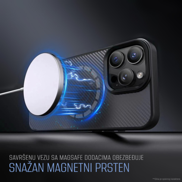 Maska za iPhone 15 Pro Max 6.7 Magsafe Kevlar siva - 220723