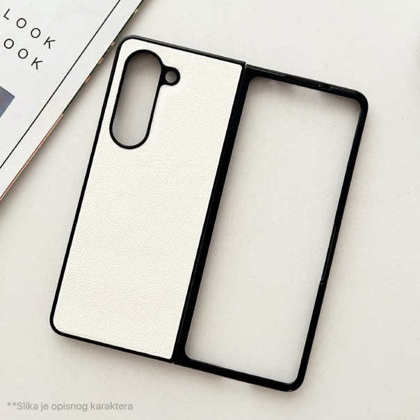 Maska za Samsung Galaxy Z Fold 5 5G Leather Fold bela - 209246