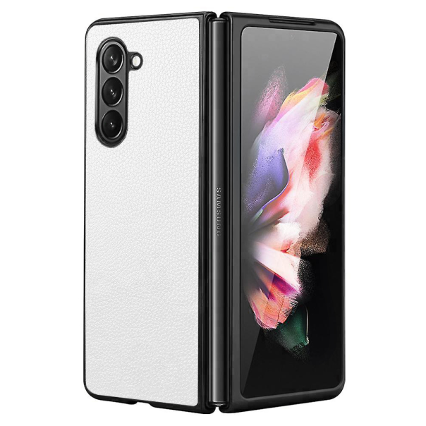 Maska za Samsung Galaxy Z Fold 5 5G Leather Fold bela - 209246