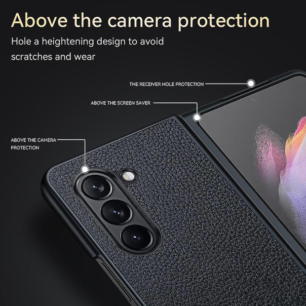 Maska za Samsung Galaxy Z Fold 5 5G Leather Fold bela - 209246