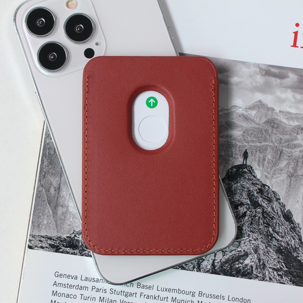 Maska za iPhone 14 Leather Magsafe Pocket bordo - 205822