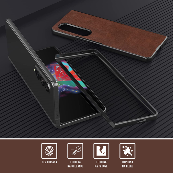 Maska za Samsung Galaxy Z Fold 4 5G Leather plava - 205216-1