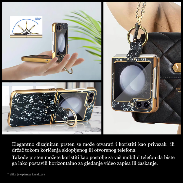 Maska za Samsung Galaxy Z Flip 6 5G Luxurious Shell Pattern ljubičasta - 215549